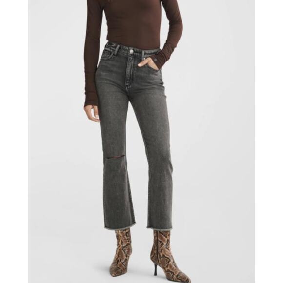 Rag & Boney Casey High Rise Ankle Flare Jeans in Serwholes 27 - Picture 1 of 2